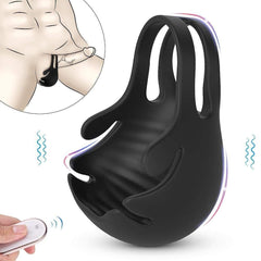1.29 9-Speed Vibrating Penis Ring with Testicles Teaser - Sexdoll.Sex